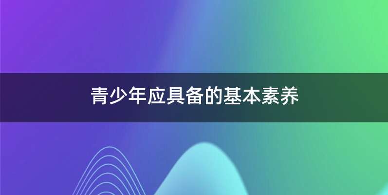 青少年应具备的基本素养