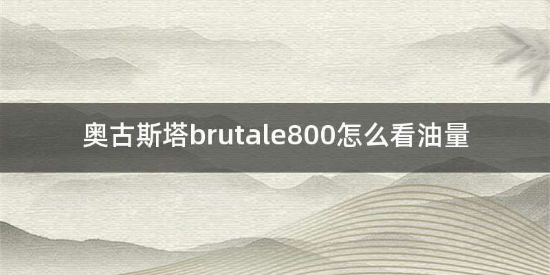 奥古斯塔brutale800怎么看油量