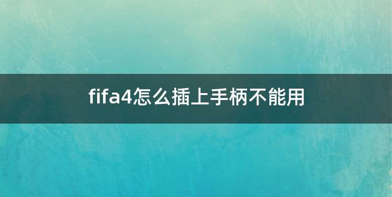 fifa4怎么插上手柄不能用