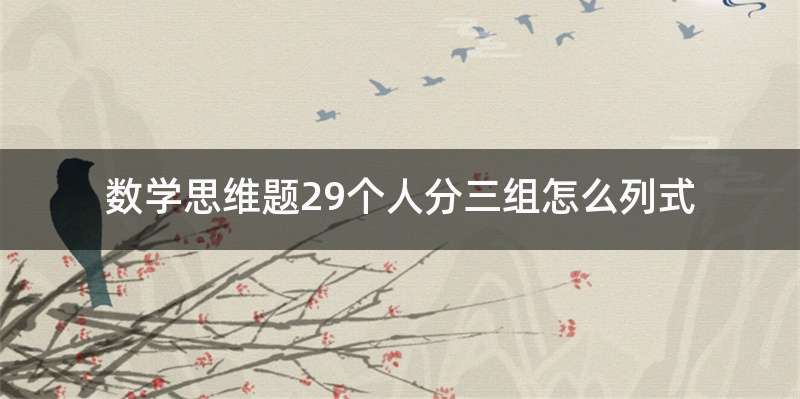 数学思维题29个人分三组怎么列式