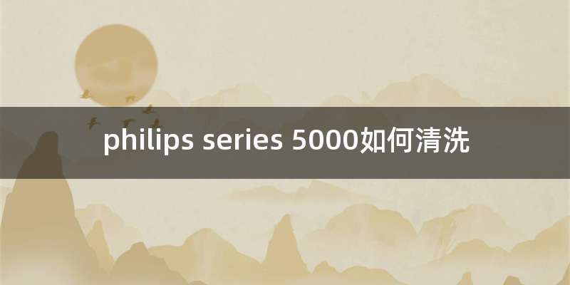philips series 5000如何清洗