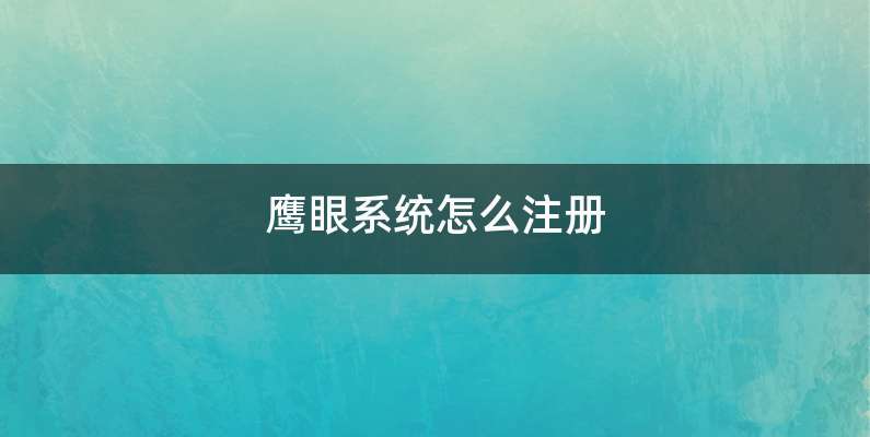 鹰眼系统怎么注册