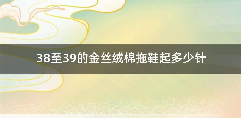 38至39的金丝绒棉拖鞋起多少针