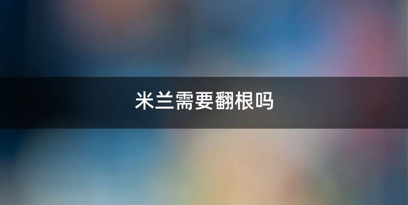 米兰需要翻根吗