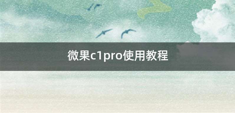 微果c1pro使用教程