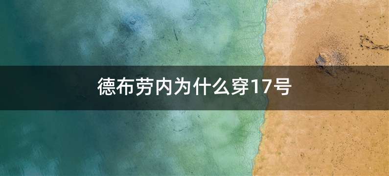 德布劳内为什么穿17号