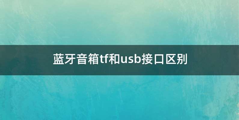 蓝牙音箱tf和usb接口区别