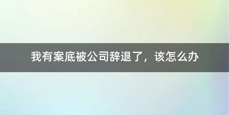 我有案底被公司辞退了，该怎么办