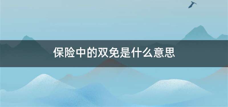 保险中的双免是什么意思