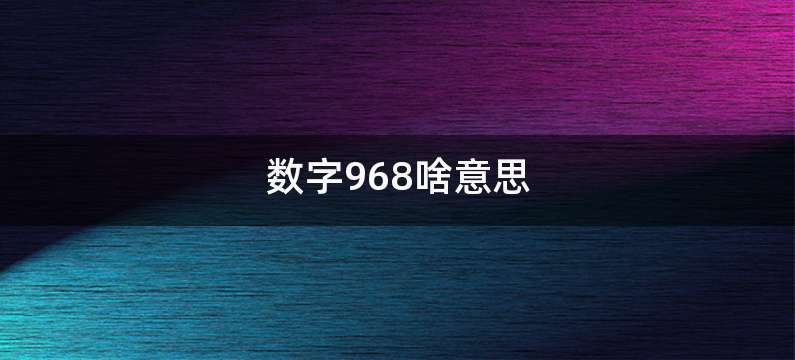 数字968啥意思