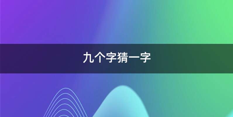 九个字猜一字