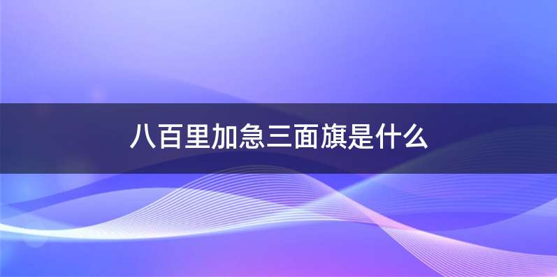 八百里加急三面旗是什么