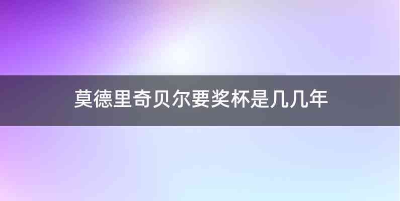 莫德里奇贝尔要奖杯是几几年