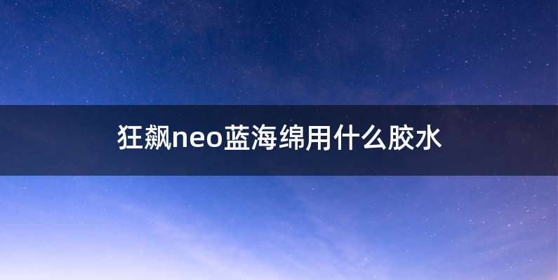 狂飙neo蓝海绵用什么胶水