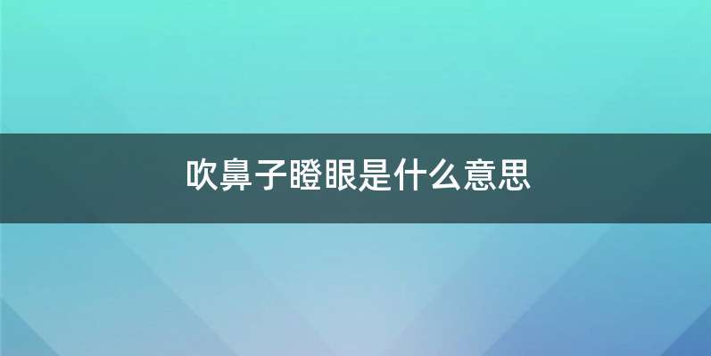 吹鼻子瞪眼是什么意思