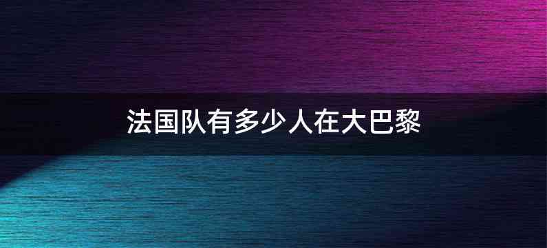 法国队有多少人在大巴黎