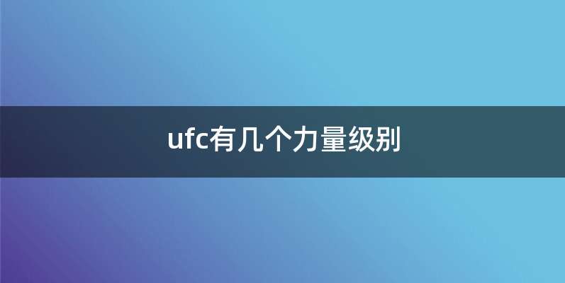 ufc有几个力量级别