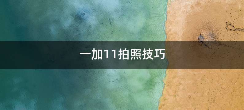 一加11拍照技巧