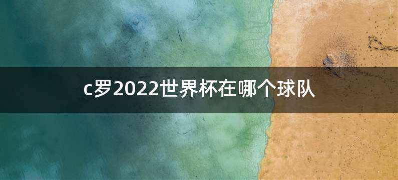 c罗2022世界杯在哪个球队