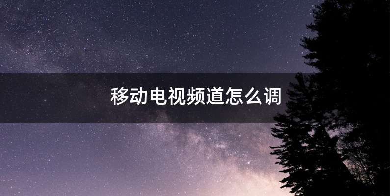 移动电视频道怎么调