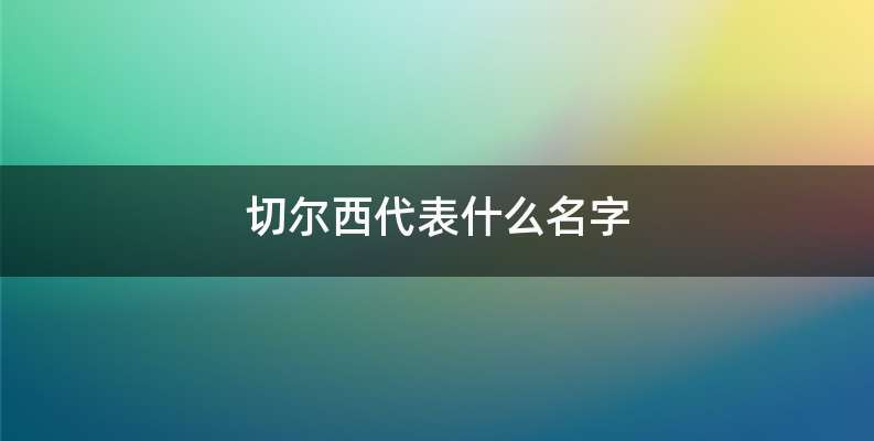 切尔西代表什么名字