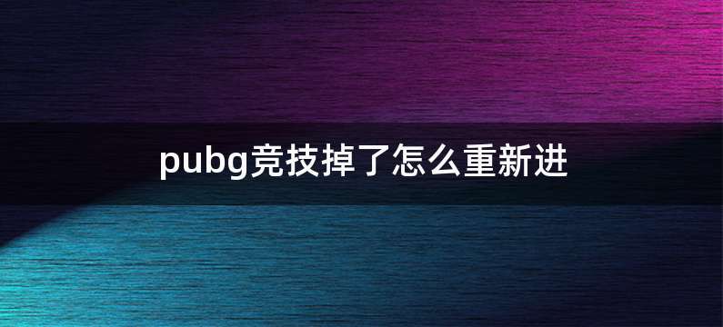 pubg竞技掉了怎么重新进