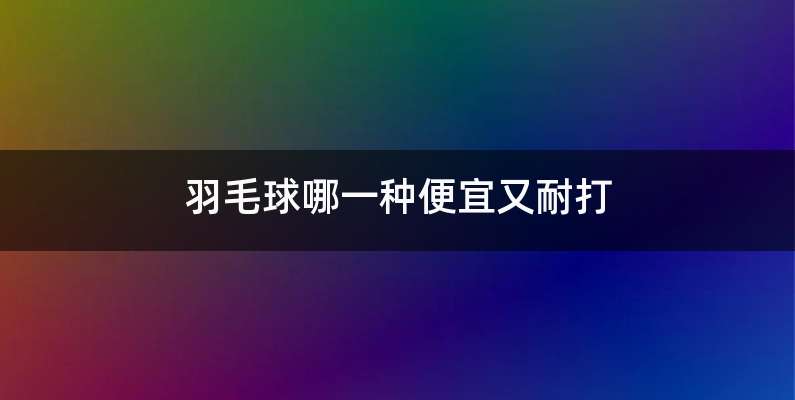 羽毛球哪一种便宜又耐打