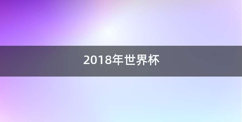 2018年世界杯