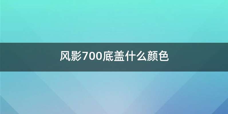 风影700底盖什么颜色