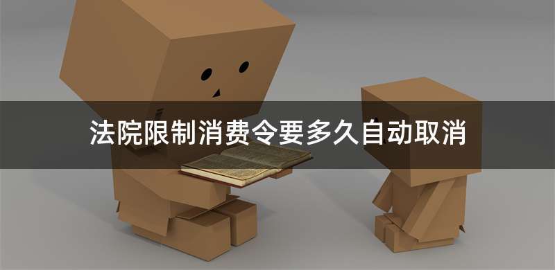 法院限制消费令要多久自动取消