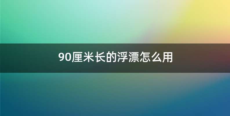 90厘米长的浮漂怎么用