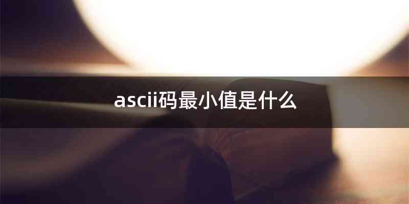 ascii码最小值是什么