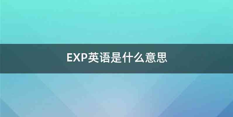 EXP英语是什么意思