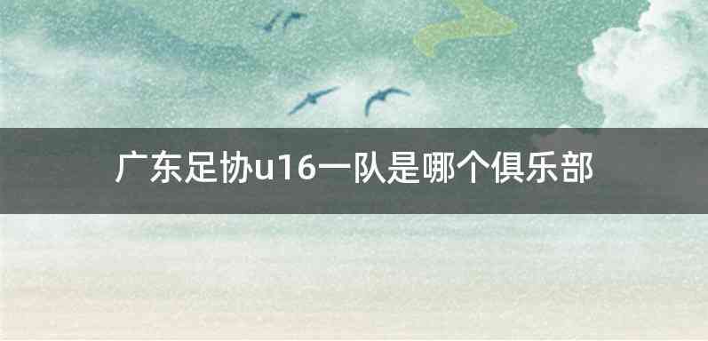 广东足协u16一队是哪个俱乐部