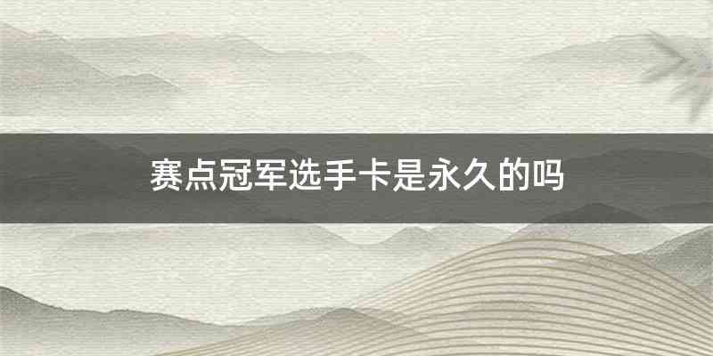 赛点冠军选手卡是永久的吗