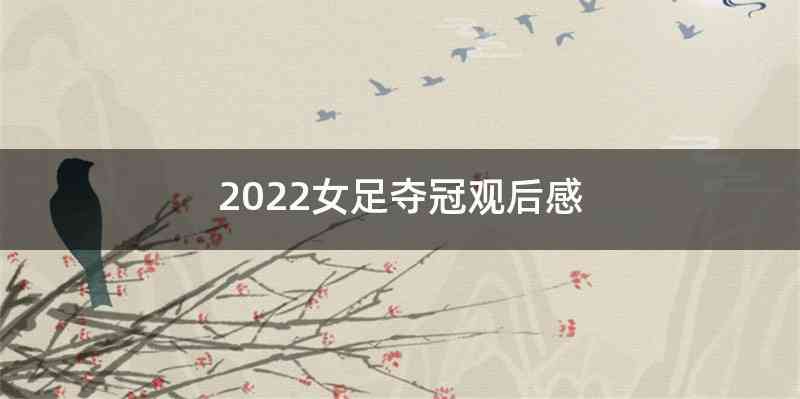 2022女足夺冠观后感