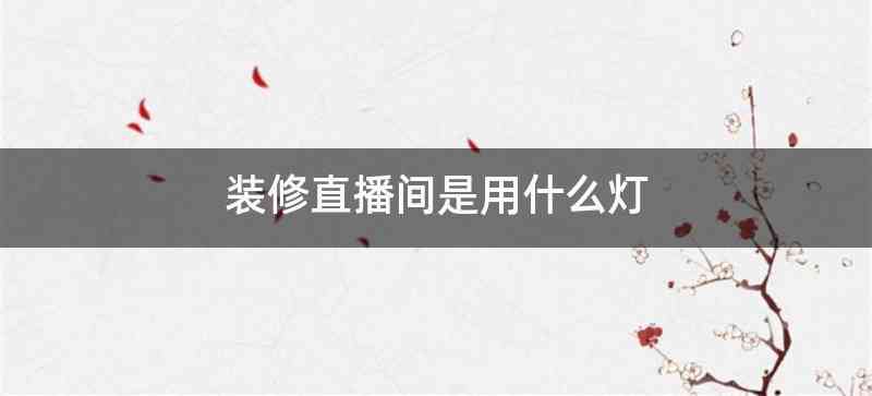 装修直播间是用什么灯