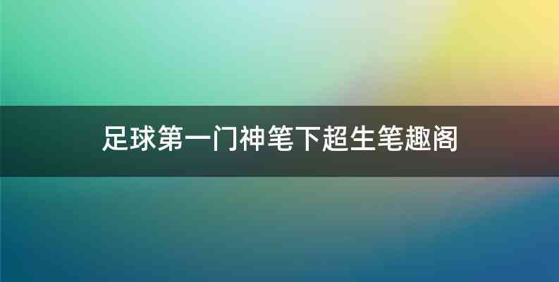 足球第一门神笔下超生笔趣阁