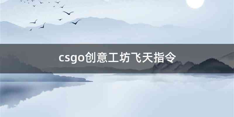 csgo创意工坊飞天指令