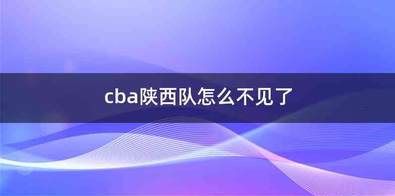 cba陕西队怎么不见了