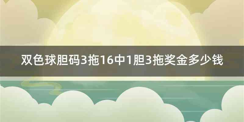 双色球胆码3拖16中1胆3拖奖金多少钱