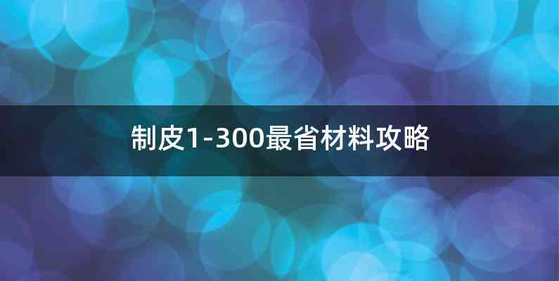 制皮1-300最省材料攻略