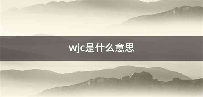 wjc是什么意思