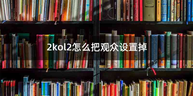 2kol2怎么把观众设置掉