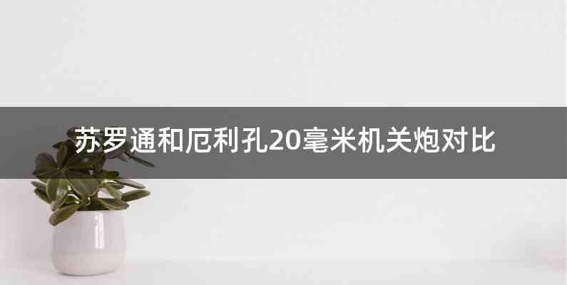 苏罗通和厄利孔20毫米机关炮对比