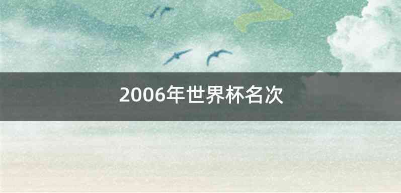 2006年世界杯名次