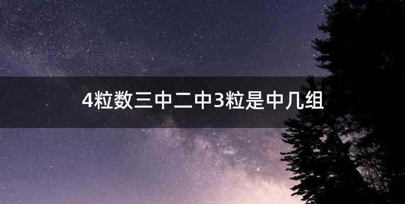 4粒数三中二中3粒是中几组