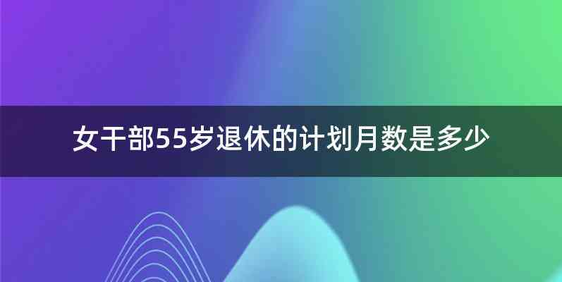 女干部55岁退休的计划月数是多少