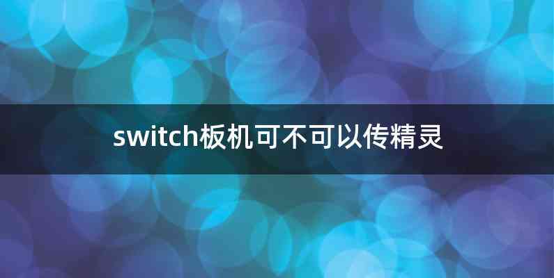 switch板机可不可以传精灵