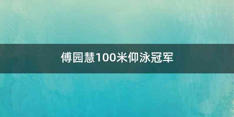 傅园慧100米仰泳冠军